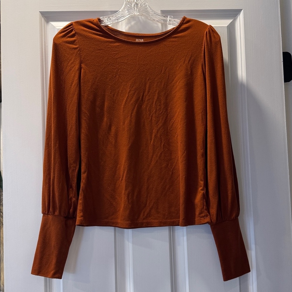 a.n.a Warm Brown Long Sleeve Top